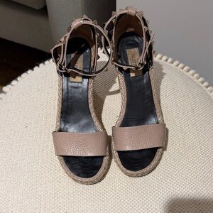 Valentino Women's Rockstud Double Espadrille Wedge  Sandals